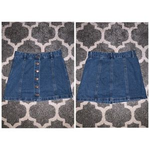 Button Jean Skirt